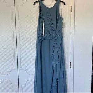 David’s Bridal | Steel Blue Bridesmaid dress Long Sz 14